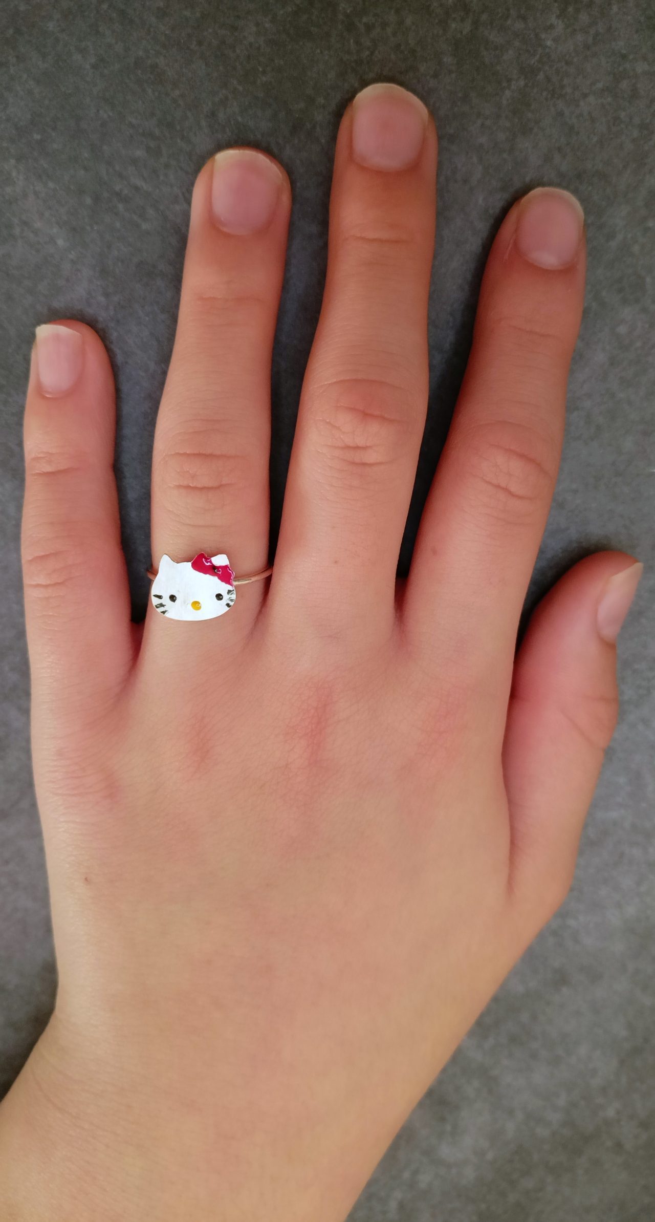 Παιδικό δαχτυλίδι Hello Kitty! alt=''Χειροποίητο παιδικό δαχτυλίδι'' alt=''handmade children ring'' alt=''παιδικό κόσμημα'' alt=''children jewelry'' alt=''χειροποίητα κοσμήματα'' alt=''handmade jewelry'' alt=''κοσμήματα'' alt=''jewelry'