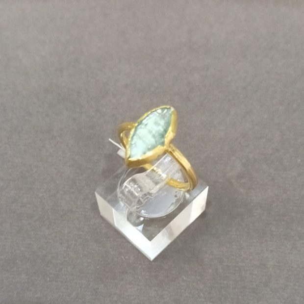 Alt="Επιχρυσωμένο 925 Δαχτυλίδι με πέτρα Κυανίτη"