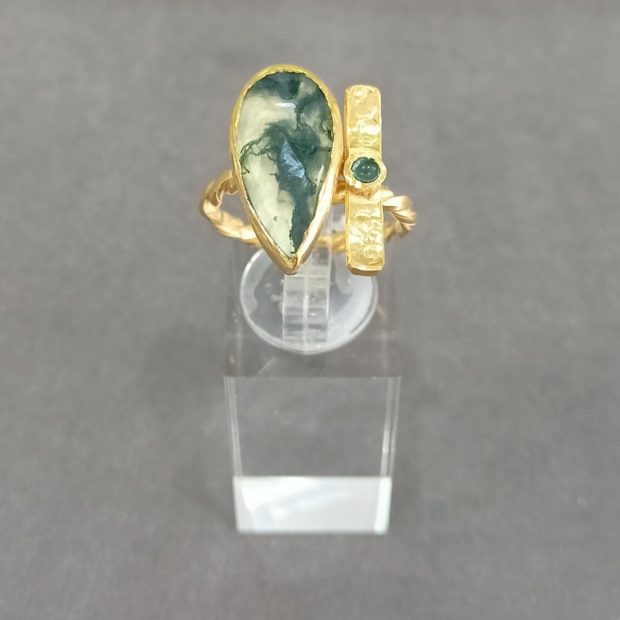 Alt="Επιχρυσωμένο δαχτυλίδι 925 με βρυώδη αχάτη"