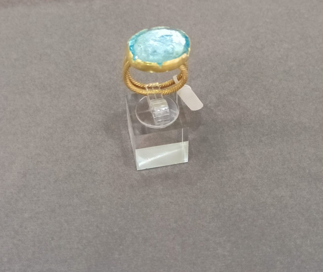 Alt="Επιχρυσωμένο 925 δαχτυλίδι με μπλε χαλαζία "